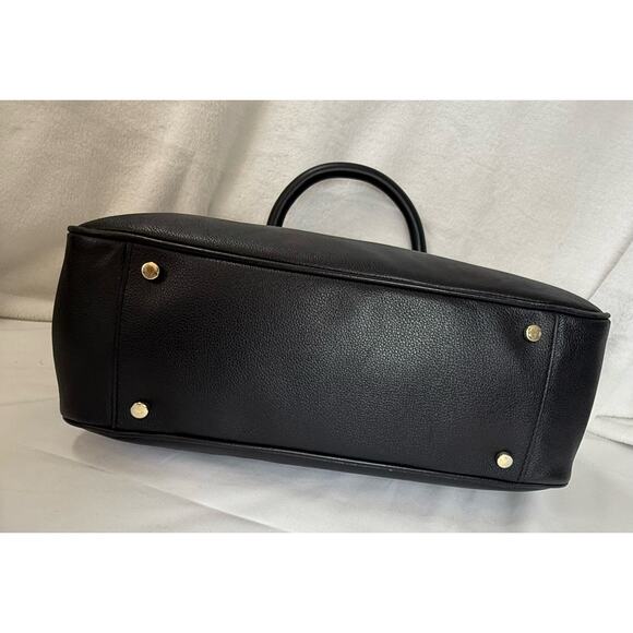 KATE SPADE Bow Black Leather Tote Shoulder Strap Bag Purse Primrose Hill Goldie - Picture 5 of 11